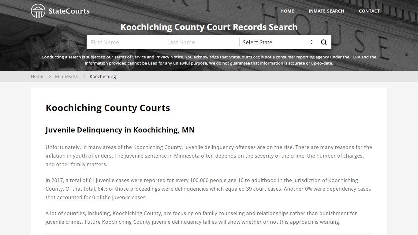 Koochiching County, MN Courts - Records & Cases - StateCourts