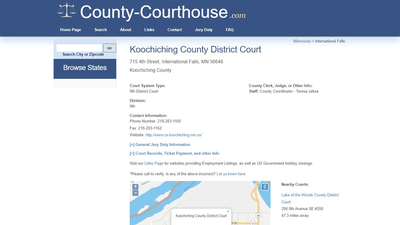 Koochiching County District Court in International Falls, MN - Court ...